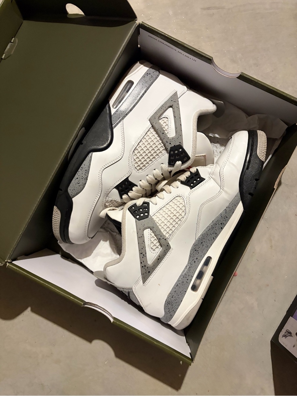 Jordan 4 White Cement Men's Retro Athletic Sneakers